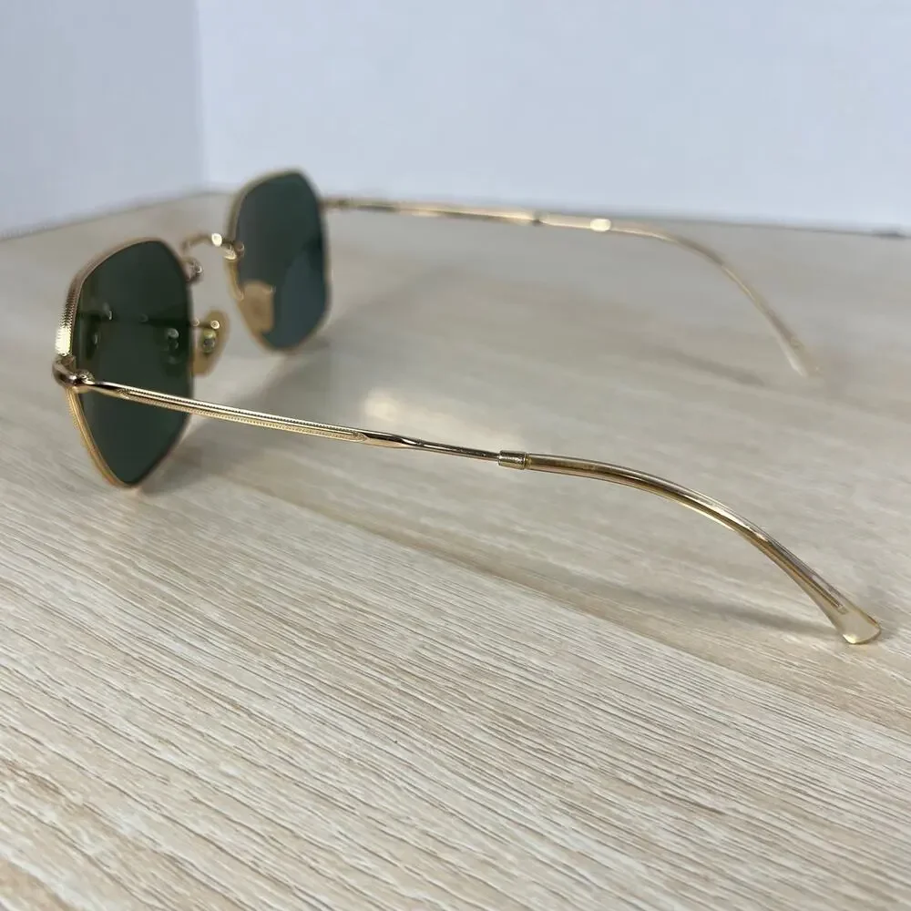 Ray-Ban RB3694 Jim 001/31 Sunglasses Green Tint Gold Metal 53-20-145 Italy